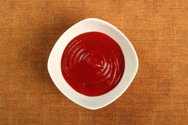 Ketchup Skål Direkt Ovanför — Stockfoto