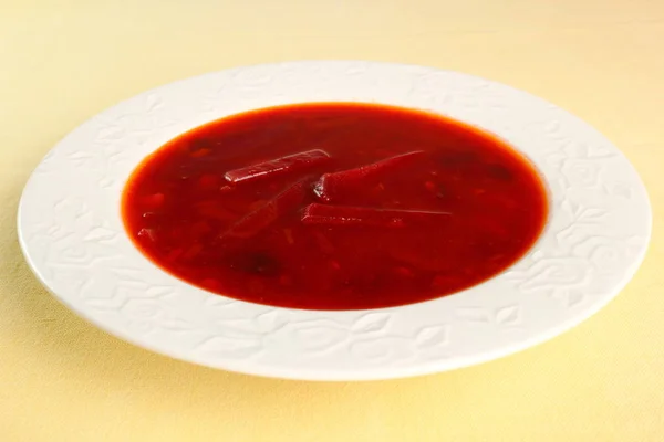 Borsch Zuppa Barbabietole Con Fagioli — Foto Stock