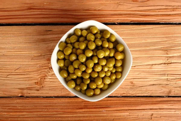 Canned Green Peas Bowl — Stock Photo, Image