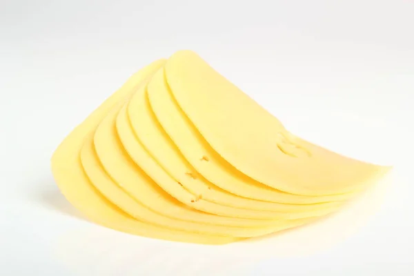 Beyaz Arkaplanda Peynir Dilimleri — Stok fotoğraf