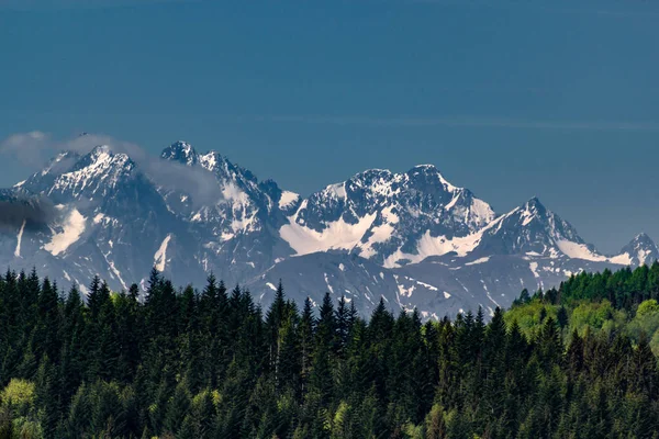 High Tatras Mountains Δείτε Από Κοντά Litmanova Σλοβακία — Φωτογραφία Αρχείου