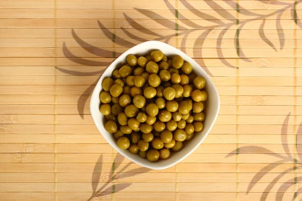 Canned Green Peas Bowl — Stock Photo, Image