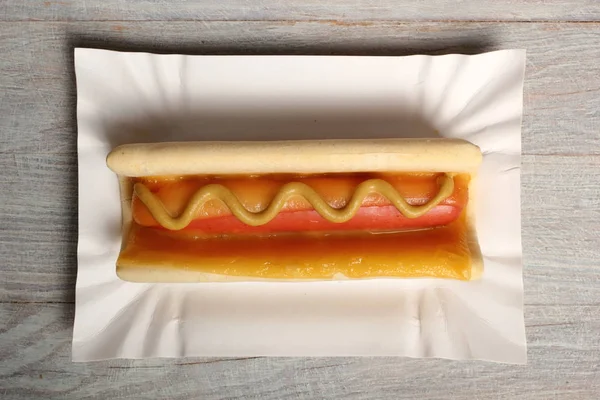 Hot Dog Mit Senf — Stockfoto
