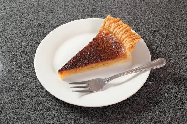 Pastelaria Shortcrust Com Enchimento Cidra Placa Superfície Granito Torta Cidra — Fotografia de Stock