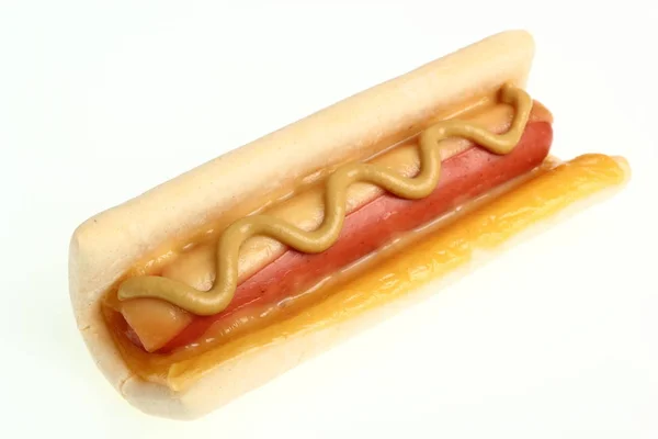 Hot Dog Mit Senf — Stockfoto