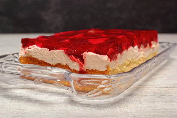 Ciasto Truskawkowe Galaretki Smaczne — Zdjęcie stockowe