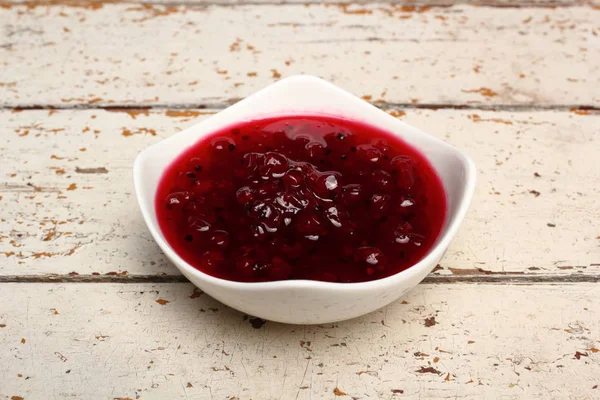 Confiture Groseilles Rouges Dans Assiette — Photo