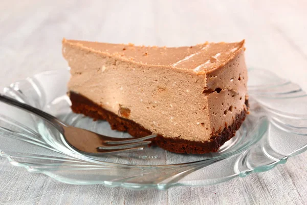 Chocolate Cheesecake Raisins Curd Pudding — Stock Photo, Image