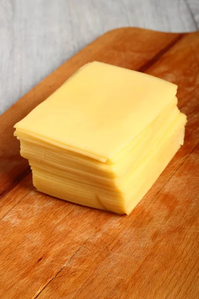 Block Sliced Cheese — Stock Photo, Image