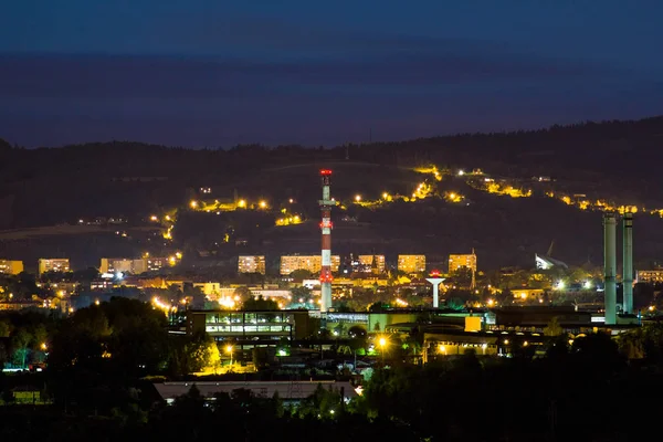 Ciudad Por Noche Nowy Sacz Polonia —  Fotos de Stock