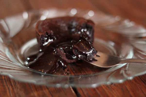 Chocolade Gesmolten Lava Cake — Stockfoto