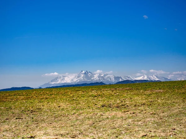 High Tatras Mountains Θέα Από Ανατολικό Beskids Πέρασμα Vabec Κοντά — Φωτογραφία Αρχείου