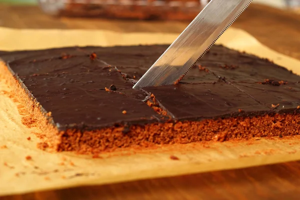 Haciendo Brownie Chocolate Serie — Foto de Stock
