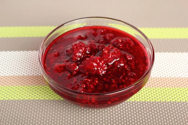 Confiture Framboises Dans Bol — Photo