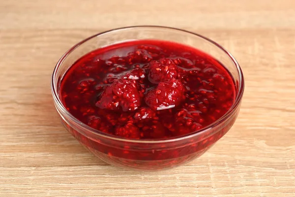 Confiture Framboises Dans Bol — Photo