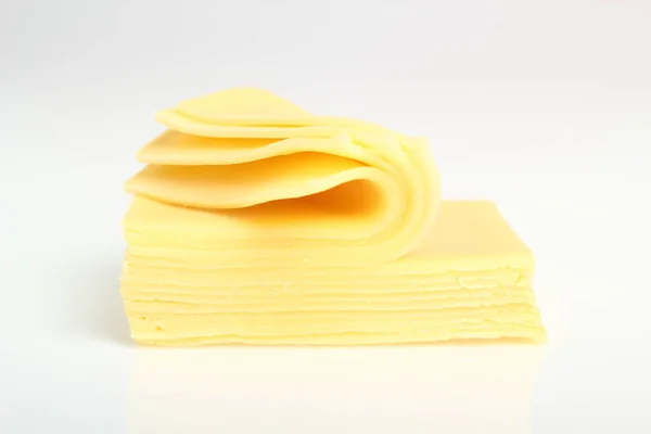 Block Sliced Cheese — Stock Photo, Image