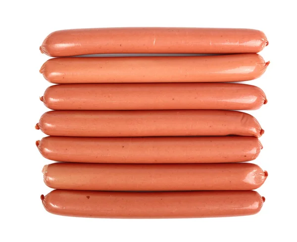 Meat Sausages Isolated White Background — Stock Photo, Image