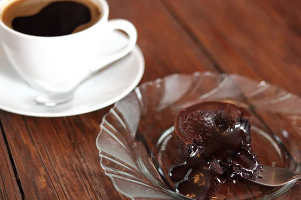 Chocolate Molten Lava Cake Coffee Cup — Stock Photo, Image