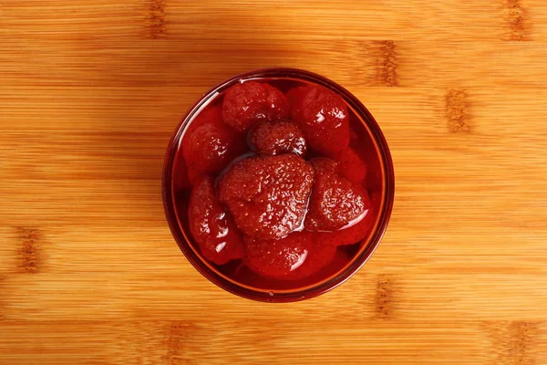 Confiture Fraises Dans Bol — Photo