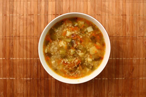 Soup Pickled Cucumbers Rassolnik Zupa Ogorkowa Directly — Stock Photo, Image