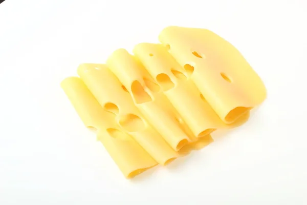 Cheese Slices White Background — Stock Photo, Image