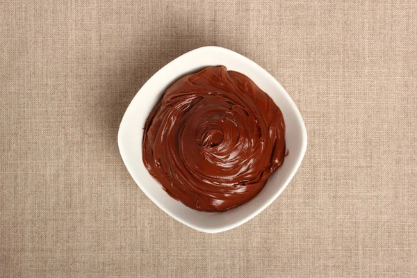 Schokoladenaufstrich Auf Dem Teller — Stockfoto