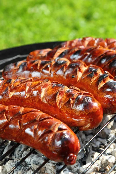 Barbecue Saucisses Sur Barbecue Grill — Photo