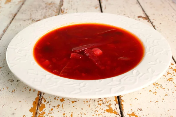 Borsch Sup Bit Dengan Kacang — Stok Foto