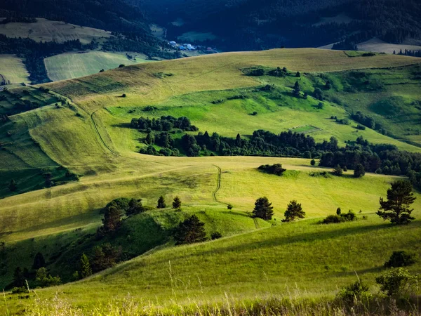 Долина Между Спис Магурой Хребтом Пиенины Вид Горы Высоки Верч — стоковое фото