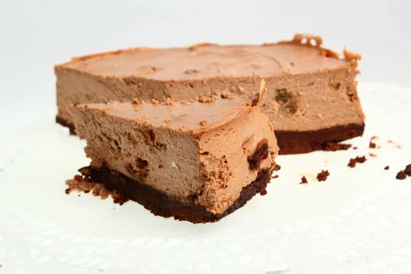 Chocolate Cheesecake Raisins Curd Pudding — Stock Photo, Image