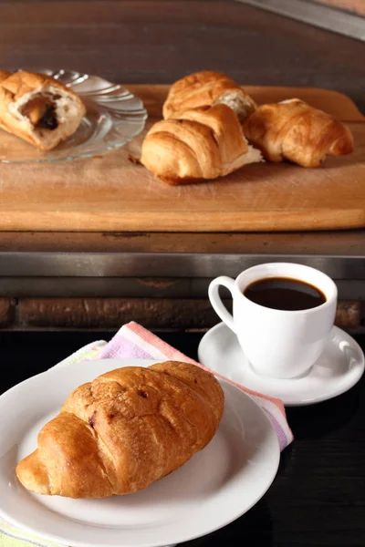 Croissant Tasse Café — Photo