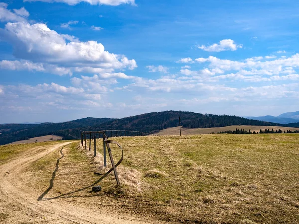 Veduta Della Vicina Eastern Beskids Dalla Cima Ciertaz Slovacchia — Foto Stock