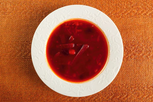 Borsch Sup Bit Dengan Kacang Tepat Atas — Stok Foto
