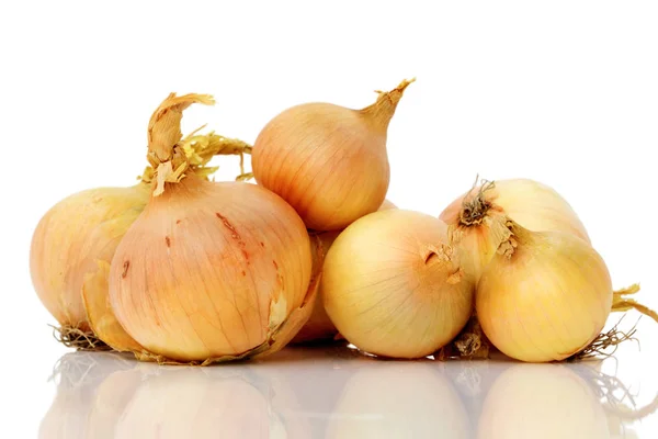 Pile Onions Isolated White Background Stock Picture