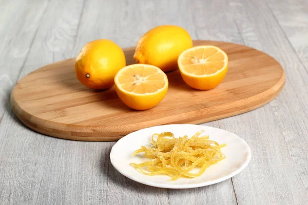 Candied Lemon Zest Sobre Mesa —  Fotos de Stock