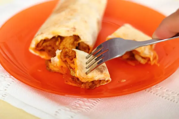 Fresh Tasty Chicken Tortilla — Stock Photo, Image