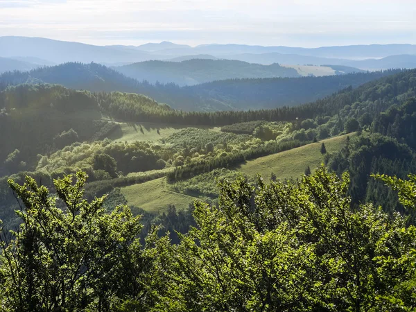 Beskid Sadecki Gebirgszug Den Westlichen Karpaten Blick Vom Berg Wysoka — Stockfoto