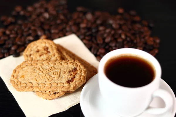 ジャムやコーヒー カップとクッキー — ストック写真