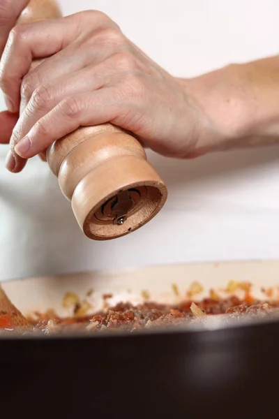 후추를 합니다 Bolognese 시리즈 만들기 — 스톡 사진