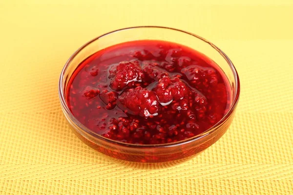 Confiture Framboises Dans Bol — Photo