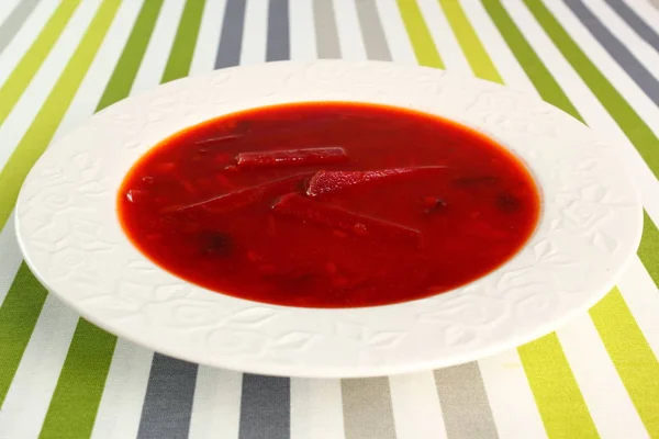 Borsch Zuppa Barbabietole Con Fagioli — Foto Stock