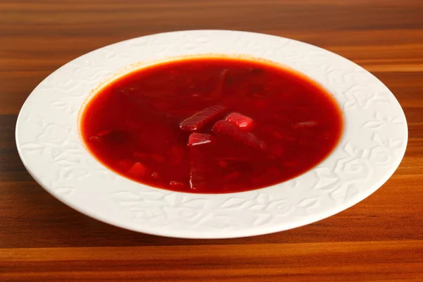 Borsch Sopa Beterraba Com Feijão — Fotografia de Stock