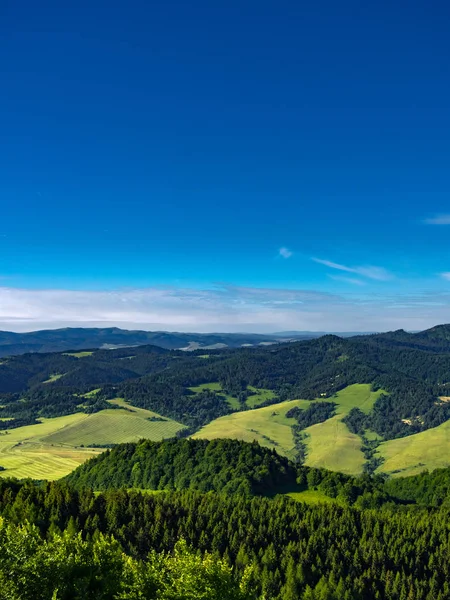 Widok Mount Wysoka Vysoke Skalek Pieniny Słowacja Polska Granica Zobacz — Zdjęcie stockowe