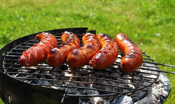 Grilling Sausages Barbecue Grill — Stock Photo, Image