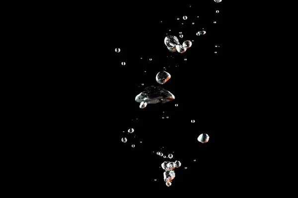 Vodní Bubliny Černém Pozadí — Stock fotografie