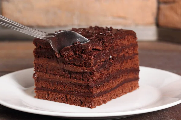 Sachertårta Choklad Layer Cake — Stockfoto