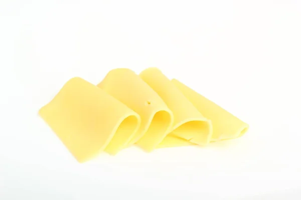 Cheese Slices White Background — Stock Photo, Image