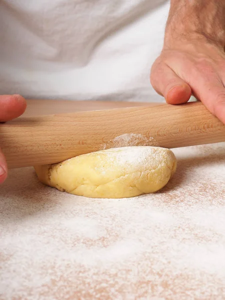 Roll Out Pastry Making Apple Pie Tart Series — Stock Photo, Image