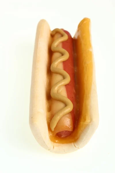 Hot Dog Mit Senf — Stockfoto