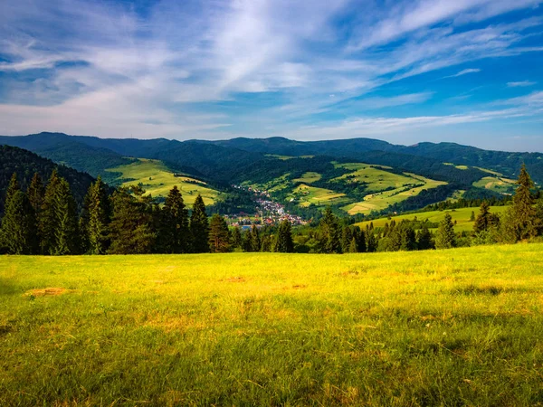 Village Szlachtowa Pieniny Mountains Verão — Fotografia de Stock